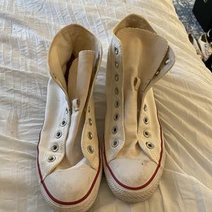 white hightop converse